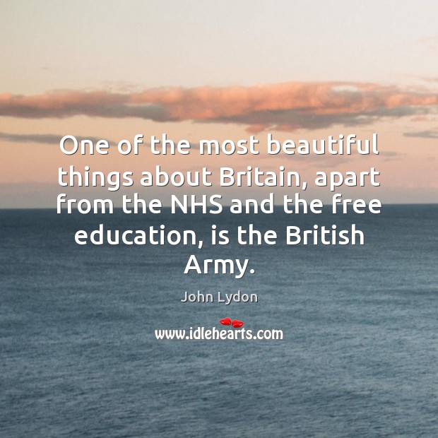 One of the most beautiful things about Britain, apart from the NHS John Lydon Picture Quote