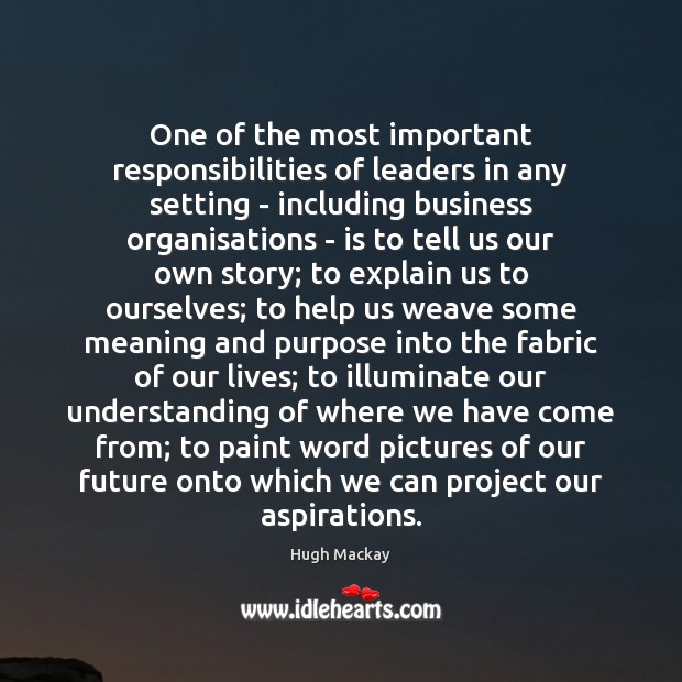 One of the most important responsibilities of leaders in any setting – Image