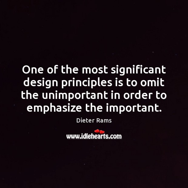 One of the most significant design principles is to omit the unimportant Image