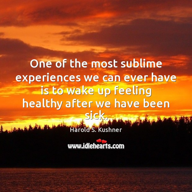 One of the most sublime experiences we can ever have is to Harold S. Kushner Picture Quote