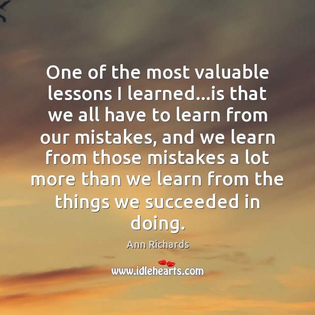 One of the most valuable lessons I learned…is that we all Image