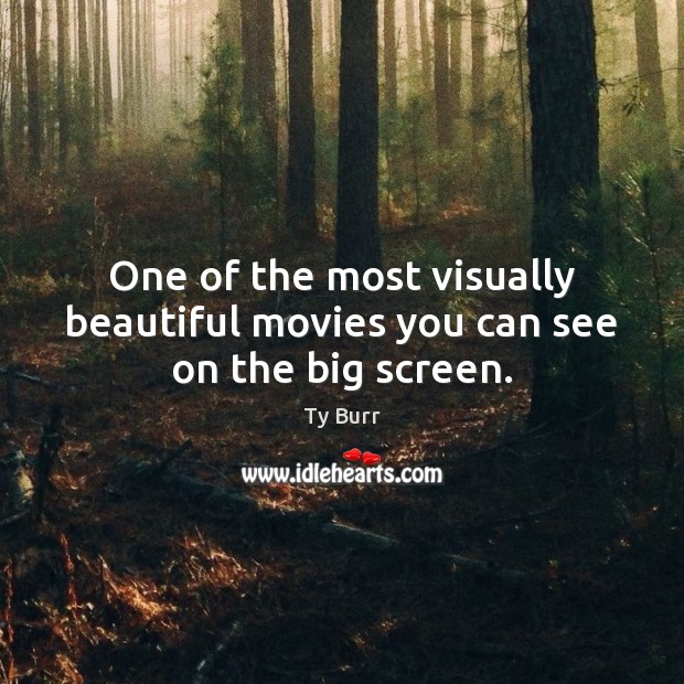 One of the most visually beautiful movies you can see on the big screen. Ty Burr Picture Quote