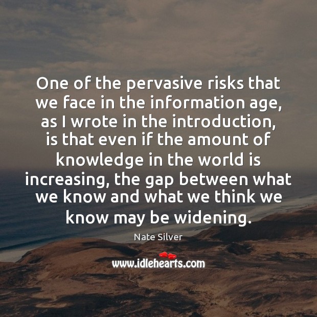 One of the pervasive risks that we face in the information age, Nate Silver Picture Quote