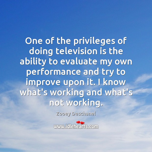 One of the privileges of doing television is the ability to evaluate Ability Quotes Image