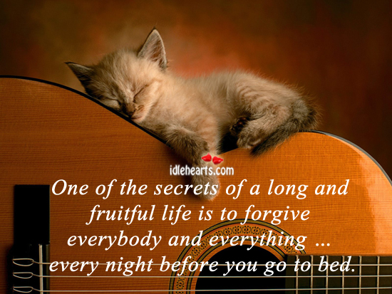 Secret of a long and fruitful life. Life Quotes Image