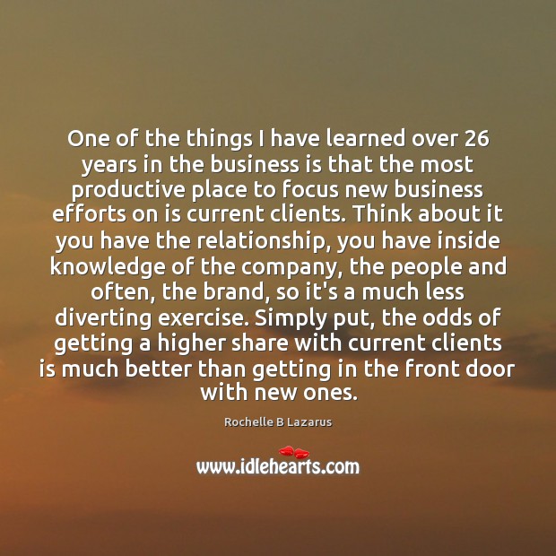One of the things I have learned over 26 years in the business Image