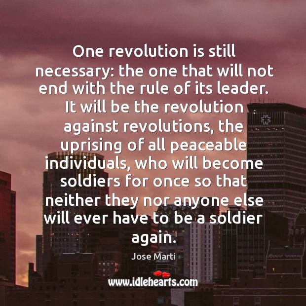 One revolution is still necessary: the one that will not end with Image