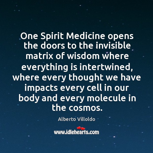 One Spirit Medicine opens the doors to the invisible matrix of wisdom Alberto Villoldo Picture Quote