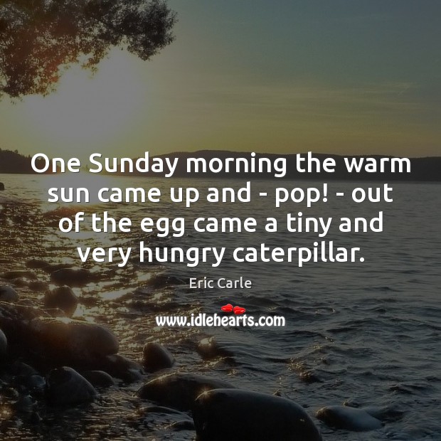 One Sunday morning the warm sun came up and – pop! – Eric Carle Picture Quote