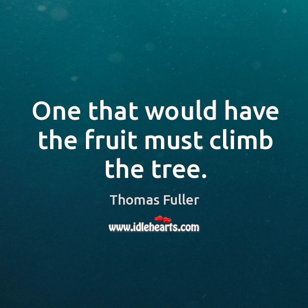 One that would have the fruit must climb the tree. Thomas Fuller Picture Quote