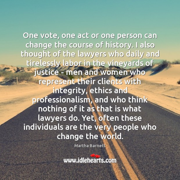 One vote, one act or one person can change the course of Image