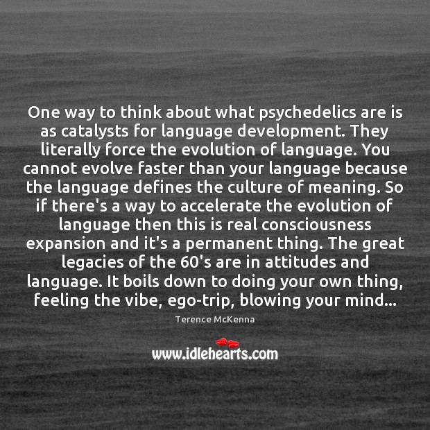 One way to think about what psychedelics are is as catalysts for Terence McKenna Picture Quote