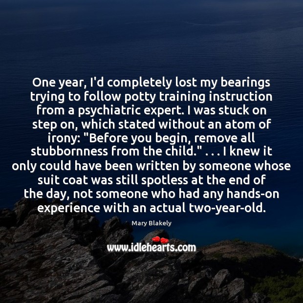 One year, I’d completely lost my bearings trying to follow potty training Mary Blakely Picture Quote