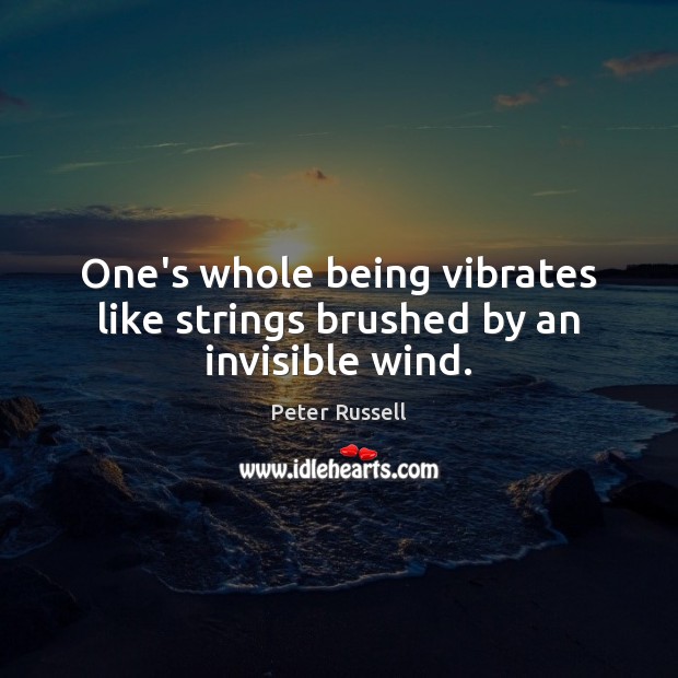 One’s whole being vibrates like strings brushed by an invisible wind. Peter Russell Picture Quote