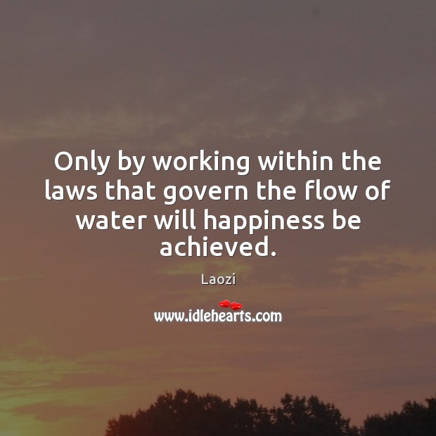 Only by working within the laws that govern the flow of water will happiness be achieved. Image