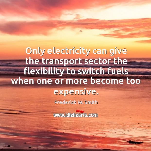 Only electricity can give the transport sector the flexibility to switch fuels Frederick W. Smith Picture Quote