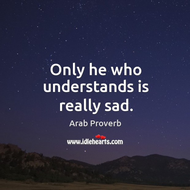 Only he who understands is really sad. Arab Proverbs Image