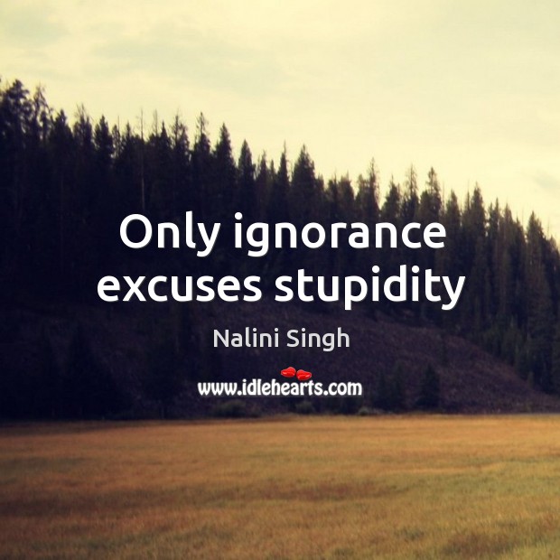 Only ignorance excuses stupidity Image