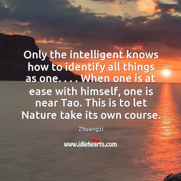 Only the intelligent knows how to identify all things as one. . . . When Image