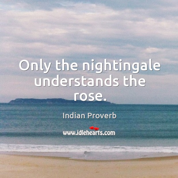 Only the nightingale understands the rose. Indian Proverbs Image