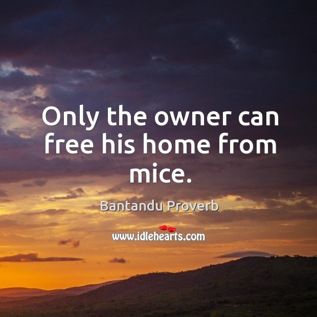Only the owner can free his home from mice. Bantandu Proverbs Image
