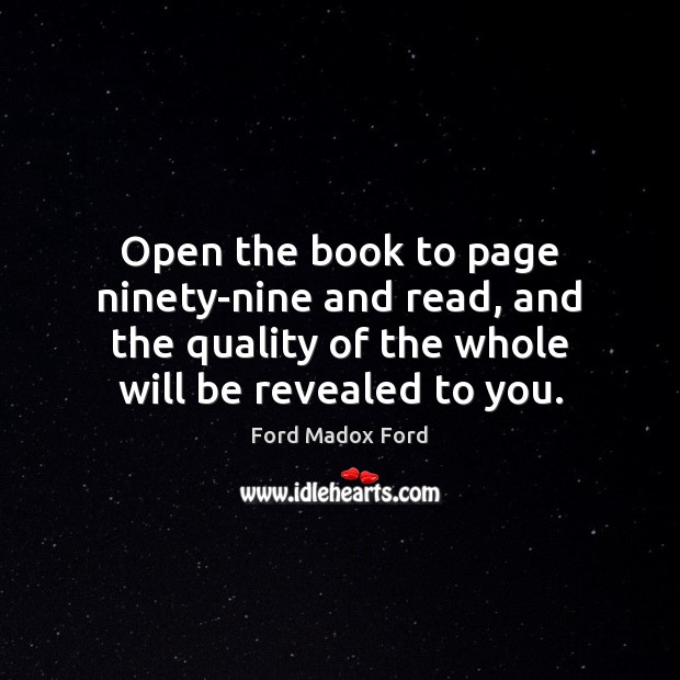 Open the book to page ninety-nine and read, and the quality of Image