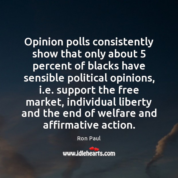 Opinion polls consistently show that only about 5 percent of blacks have sensible Image