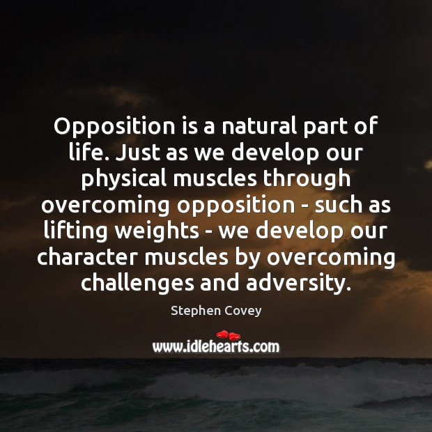 Opposition is a natural part of life. Just as we develop our Image