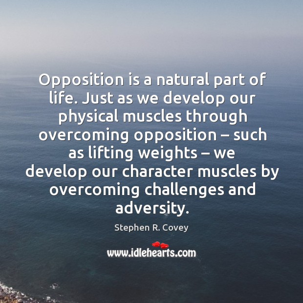 Opposition is a natural part of life. Just as we develop our physical muscles through overcoming opposition Image