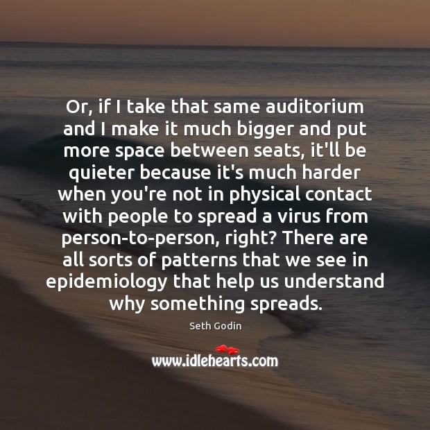 Or, if I take that same auditorium and I make it much Seth Godin Picture Quote