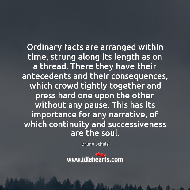 Ordinary facts are arranged within time, strung along its length as on Image