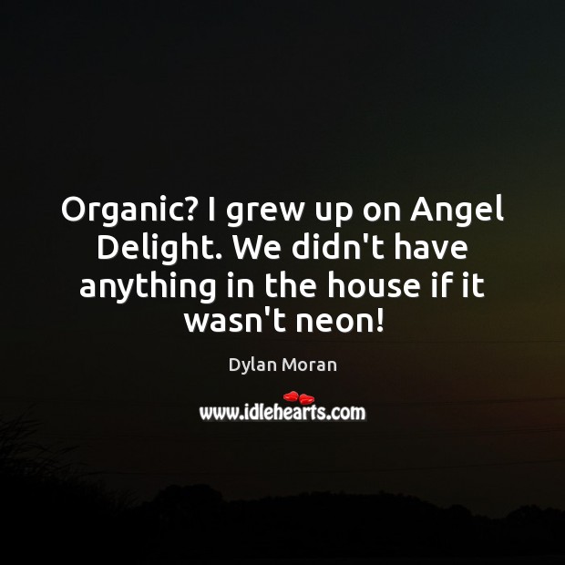 Organic? I grew up on Angel Delight. We didn’t have anything in Dylan Moran Picture Quote