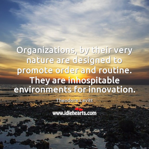 Organizations, by their very nature are designed to promote order and routine. Image