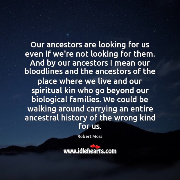 Our ancestors are looking for us even if we’re not looking for Robert Moss Picture Quote