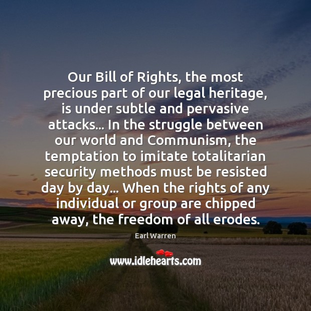 Our Bill of Rights, the most precious part of our legal heritage, Legal Quotes Image