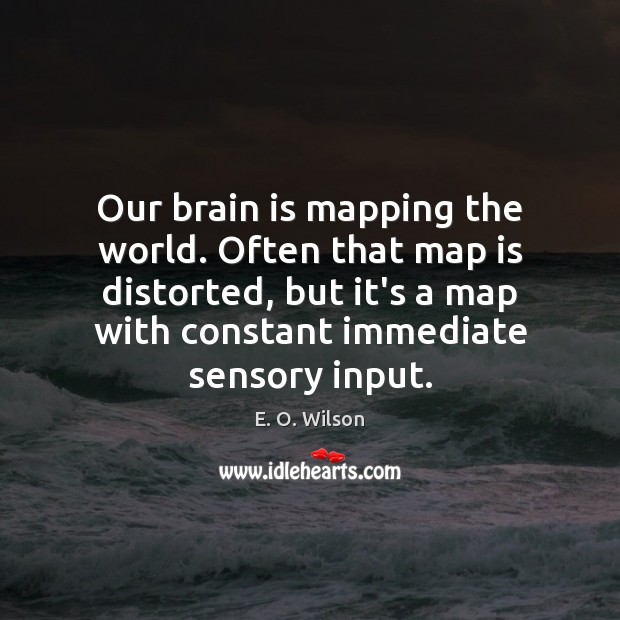 Our brain is mapping the world. Often that map is distorted, but E. O. Wilson Picture Quote