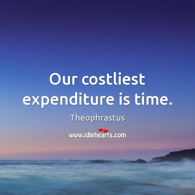 Our costliest expenditure is time. Theophrastus Picture Quote