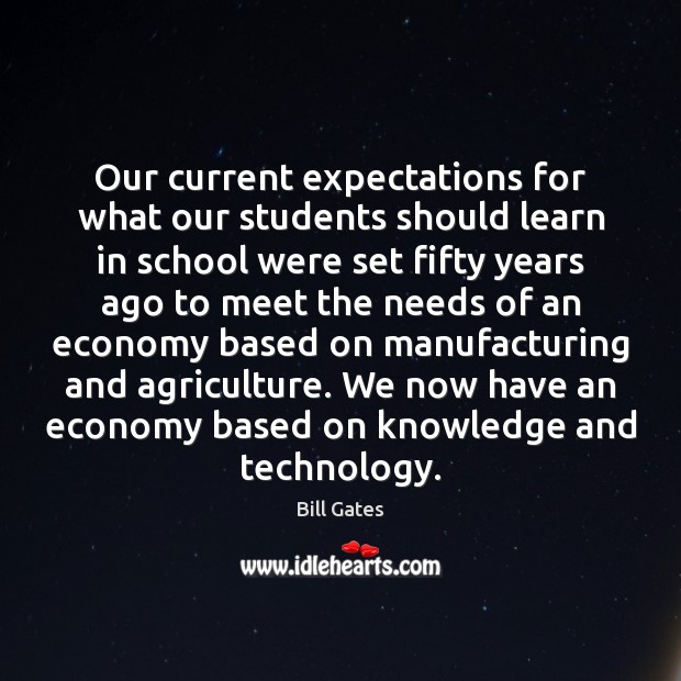 Our current expectations for what our students should learn in school were Image