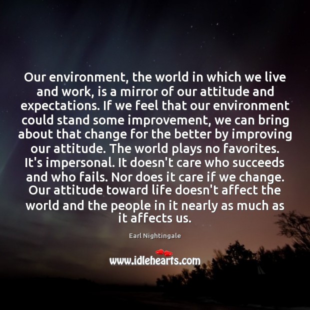 Our environment, the world in which we live and work, is a Image