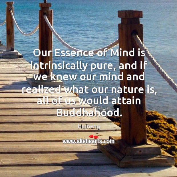 Our Essence of Mind is intrinsically pure, and if we knew our Huineng Picture Quote