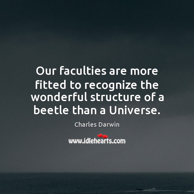 Our faculties are more fitted to recognize the wonderful structure of a Charles Darwin Picture Quote