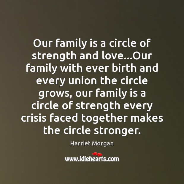 Our family is a circle of strength and love…Our family with Harriet Morgan Picture Quote