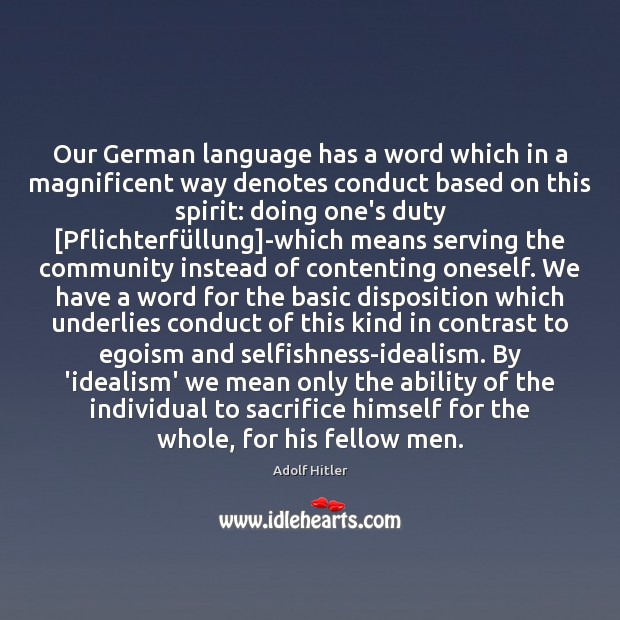 Our German language has a word which in a magnificent way denotes Image