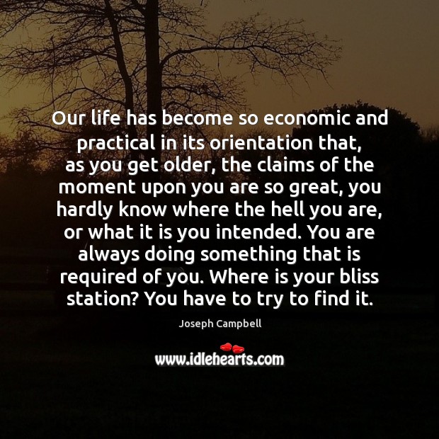 Our life has become so economic and practical in its orientation that, Image