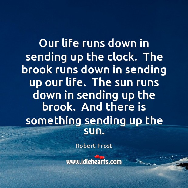 Our life runs down in sending up the clock.  The brook runs Image