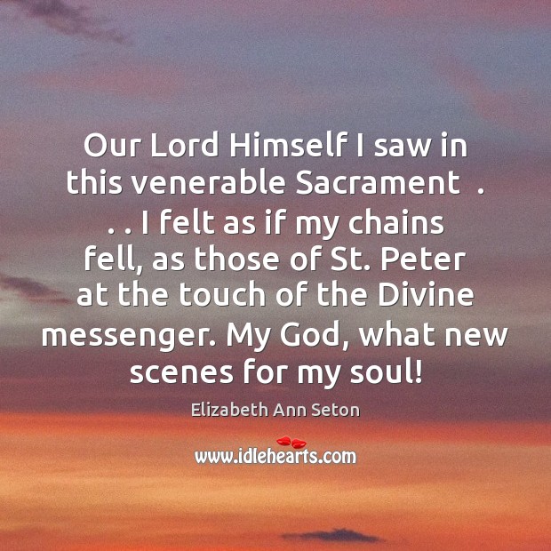 Our Lord Himself I saw in this venerable Sacrament  . . . I felt as Elizabeth Ann Seton Picture Quote
