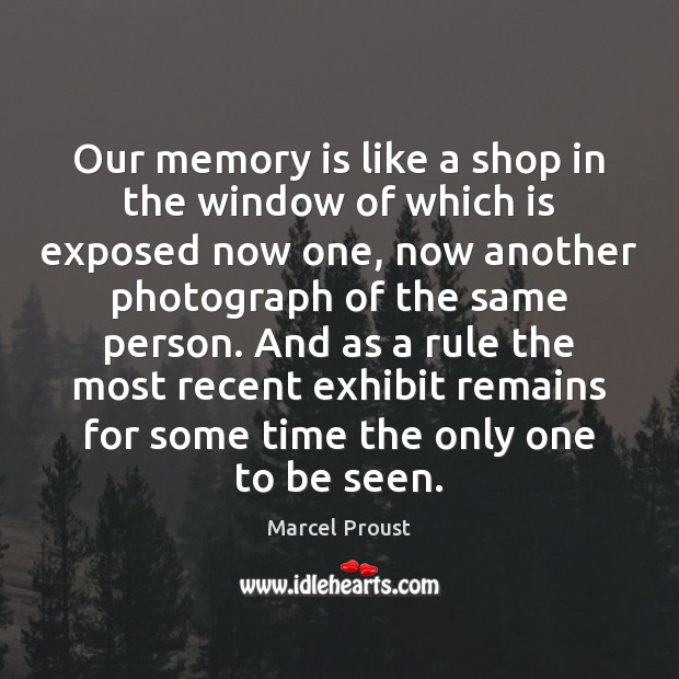 Our memory is like a shop in the window of which is Marcel Proust Picture Quote