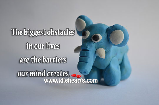 The biggest obstacles are barriers our mind creates. Image
