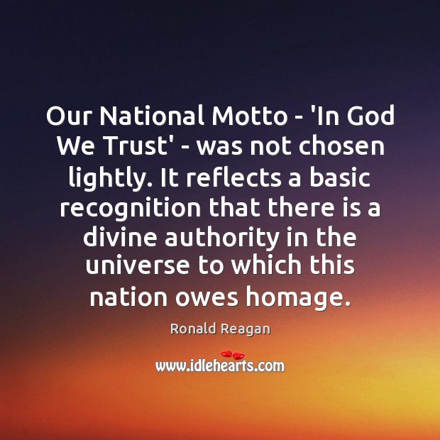 Our National Motto – ‘In God We Trust’ – was not chosen Image
