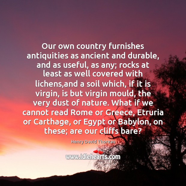 Our own country furnishes antiquities as ancient and durable, and as useful, 